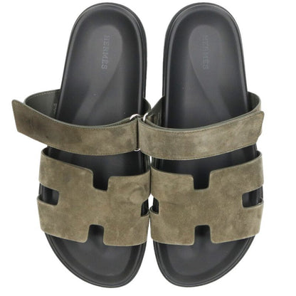 HERMES Chypre Suede Leather Sandal Multi Size 10.5