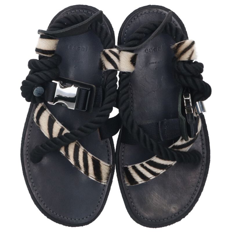 Sacai HARAKO Sandals Black Size 41