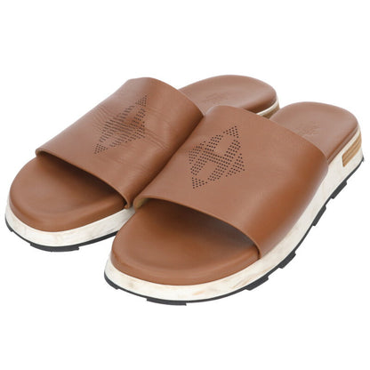 HERMES Reflex Logo Calf Sandals Brown Size 42.5