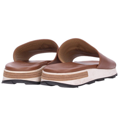 HERMES Reflex Logo Calf Sandals Brown Size 42.5
