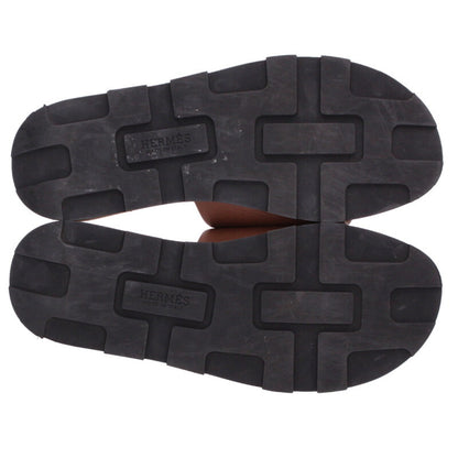 HERMES Reflex Logo Calf Sandals Brown Size 42.5