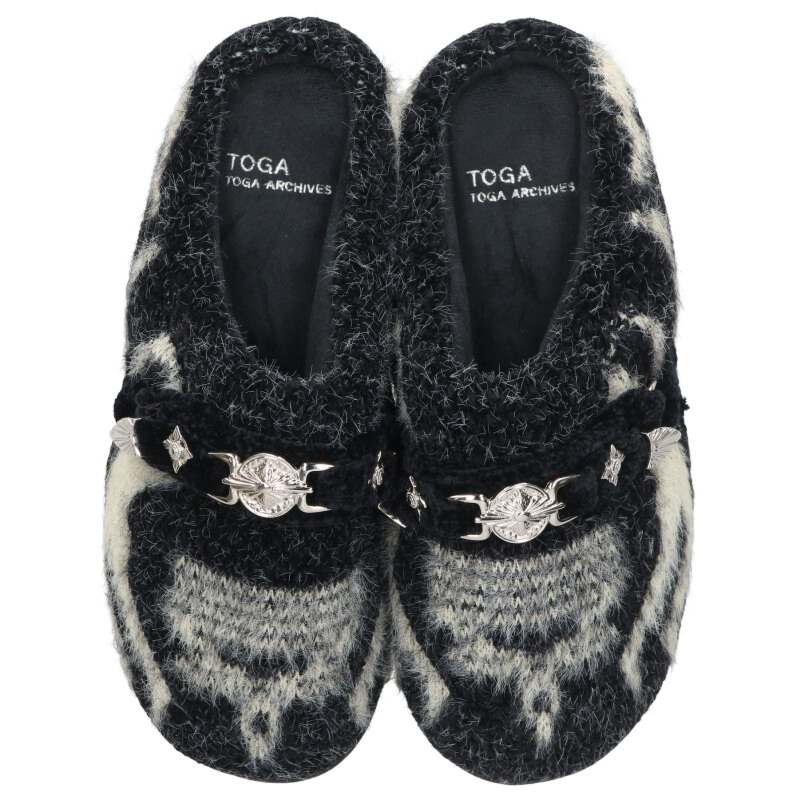 SUBU x TOGA Knit Slip-On Sandal Black Size 2