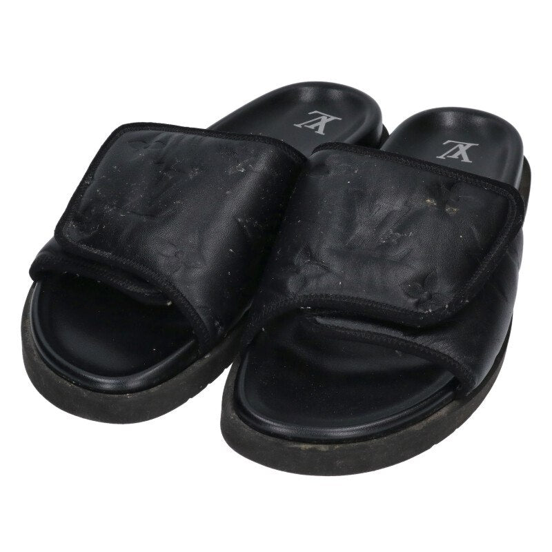 Louis Vuitton Leather Sandals Black Size 12