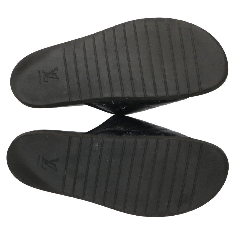 Louis Vuitton Leather Sandals Black Size 12
