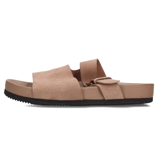 HERMES Mumbai Suede Strap Sandals Beige Size 8.5