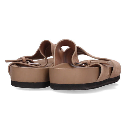 HERMES Mumbai Suede Strap Sandals Beige Size 8.5
