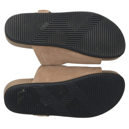 HERMES Mumbai Suede Strap Sandals Beige Size 8.5