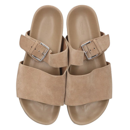 HERMES Mumbai Suede Strap Sandals Beige Size 8.5