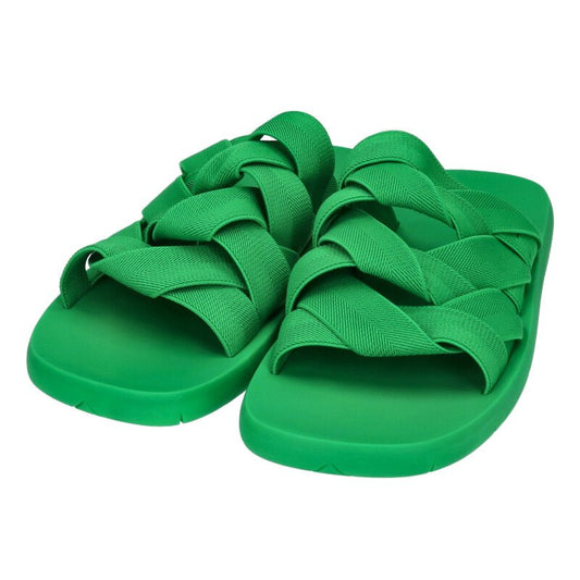 BOTTEGA VENETA Plat Slide Sandals Green Size 11.5