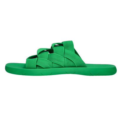 BOTTEGA VENETA Plat Slide Sandals Green Size 11.5