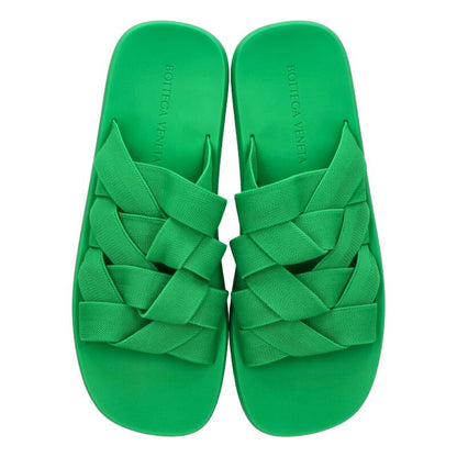 BOTTEGA VENETA Plat Slide Sandals Green Size 11.5