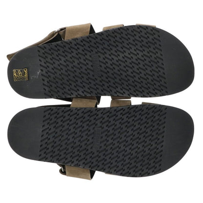 HERMES Genius Suede Leather Sandals Black/Khaki Size 10.5