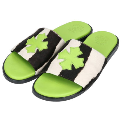Chrome Hearts CH Slide Zebra Hair Calf Cross Patch Size 9.5