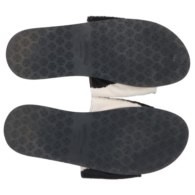 Chrome Hearts CH Slide Zebra Hair Calf Cross Patch Size 9.5
