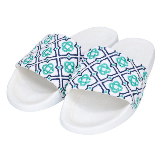 CASABLANCA Logo Embroidery Sandals White Size 8.5