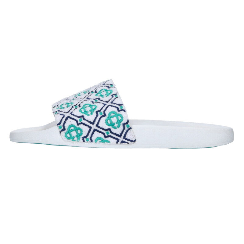 CASABLANCA Logo Embroidery Sandals White Size 8.5