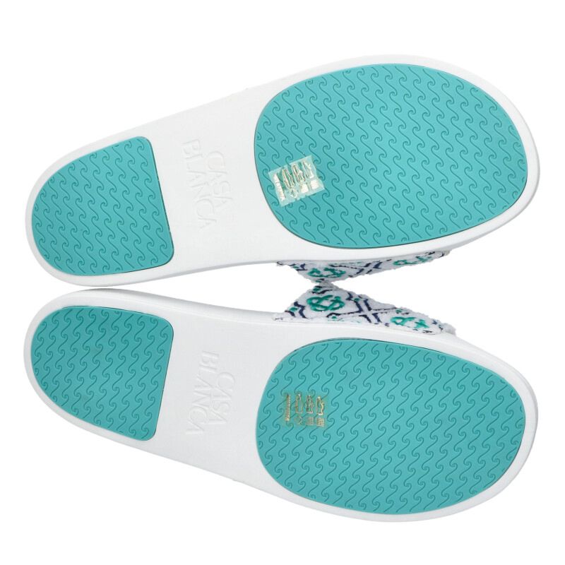 CASABLANCA Logo Embroidery Sandals White Size 8.5
