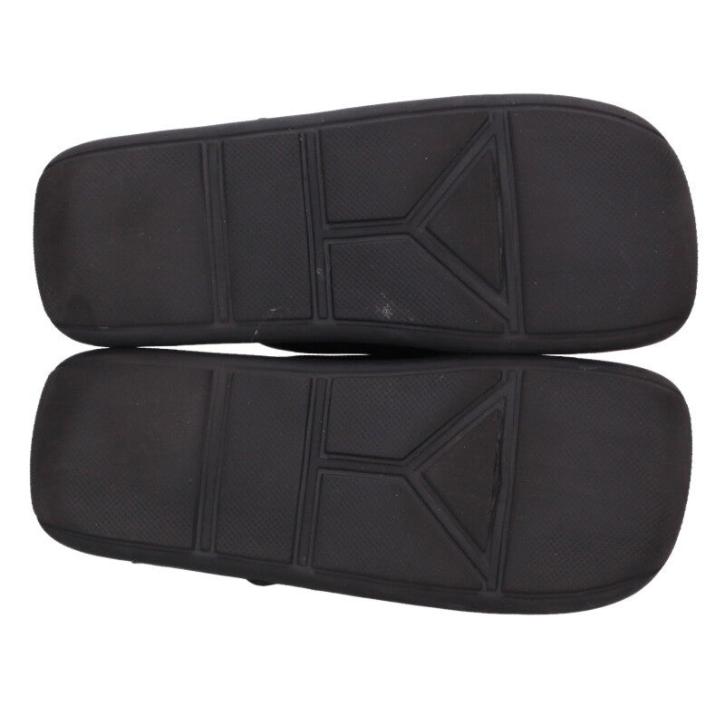 PRADA Cross Strap Leather Sandals Black/Silver Size 8