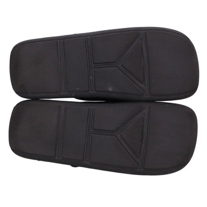 PRADA Cross Strap Leather Sandals Black/Silver Size 8