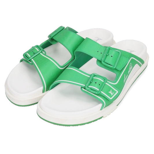 Louis Vuitton LV Logo Sandals Green x White Size 8