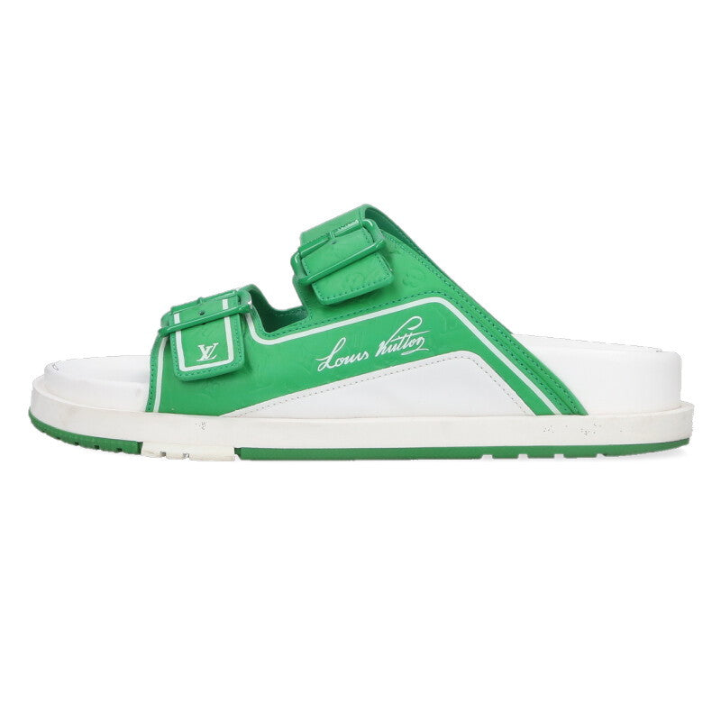 Louis Vuitton LV Logo Sandals Green x White Size 8