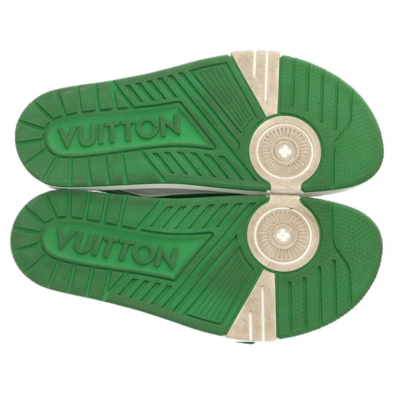 Louis Vuitton LV Logo Sandals Green x White Size 8