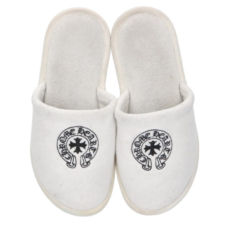Chrome Hearts Horseshoe Embroidered Sandals White x Black Size S