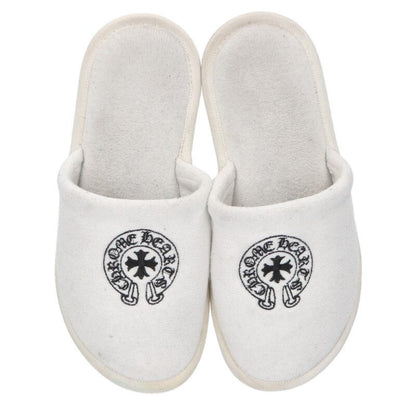 Chrome Hearts Horseshoe Embroidered Sandals White x Black Size S