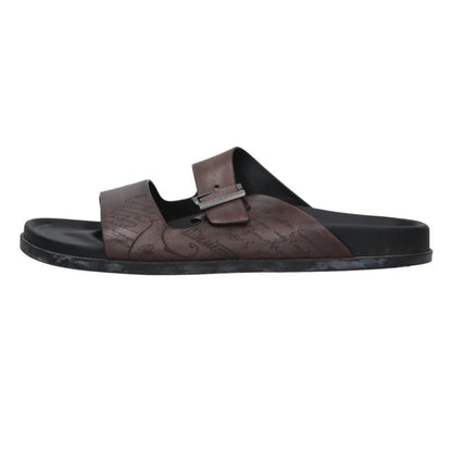 Berluti Calligraphy Leather Sandals Brown Size 9.5