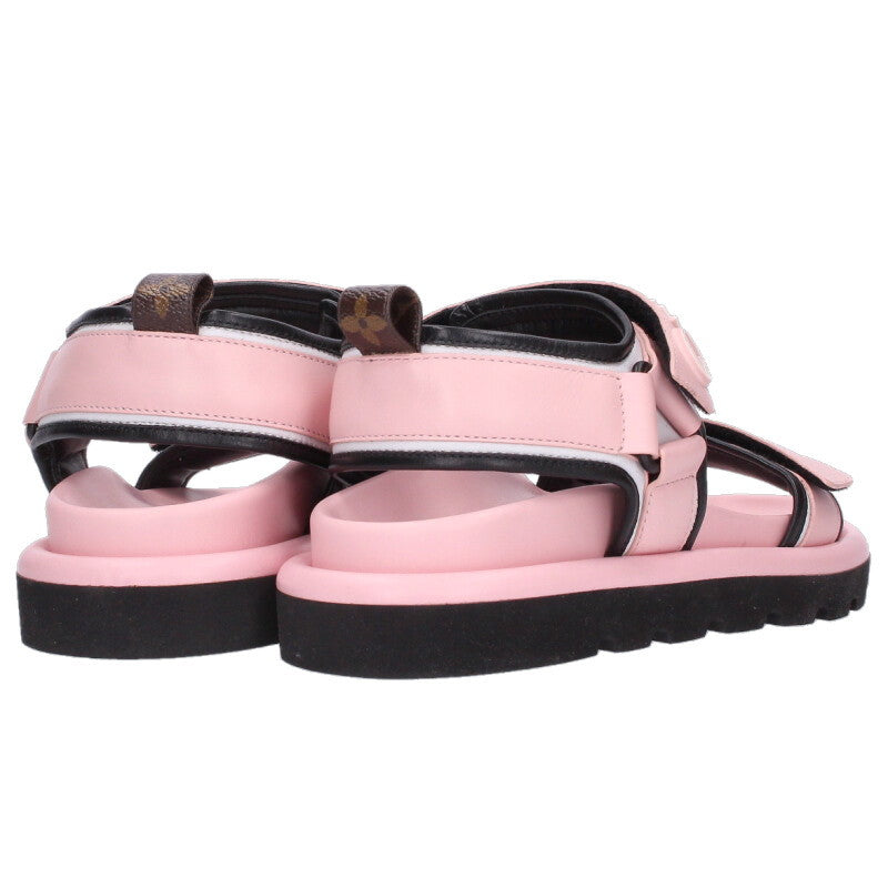Louis Vuitton Logo Sandals Pink x Black Size 38