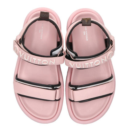 Louis Vuitton Logo Sandals Pink x Black Size 38