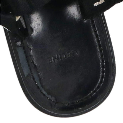CELINE Leo Logo Strap Sandals Black Size 6.5