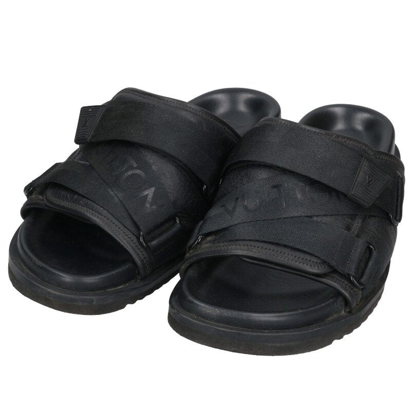 LOUISVUITTON Black Velcro Sandals Size 7