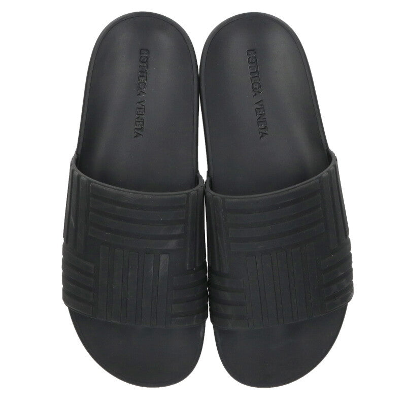 BOTTEGA VENETA Rubber Sandals Black Size 10.5
