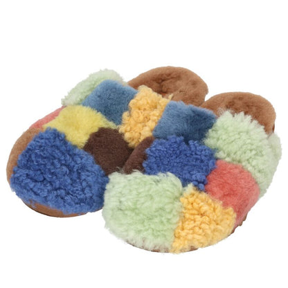The Elder Statesman TES Patchwork Boa Mule Multi Size 11