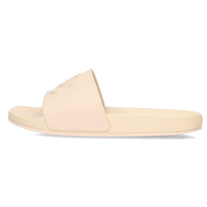 JIMMYCHOO Logo Rubber Sandals Beige Size 7.5