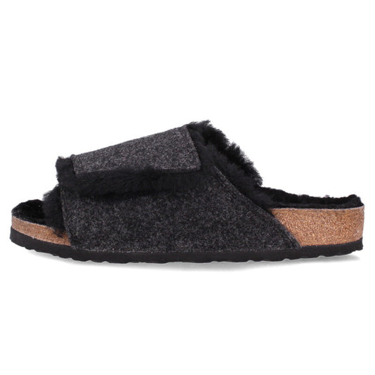 BIRKENSTOCK Solana Shearling Sandals Black Size 6