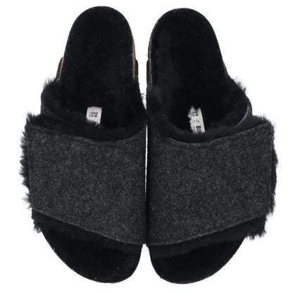BIRKENSTOCK Solana Shearling Sandals Black Size 6