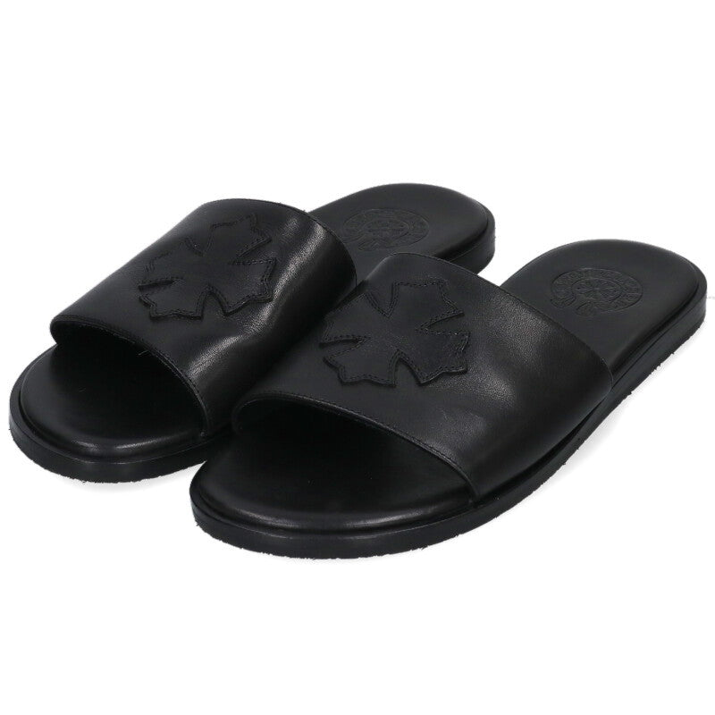 Chrome Hearts CH Plus Patch Leather Slide Sandal Size 7.5