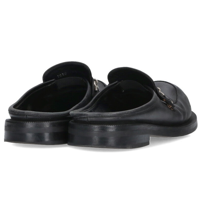 MARTIN ROSE Chain Leather Mule Sandals Black Size 7.5