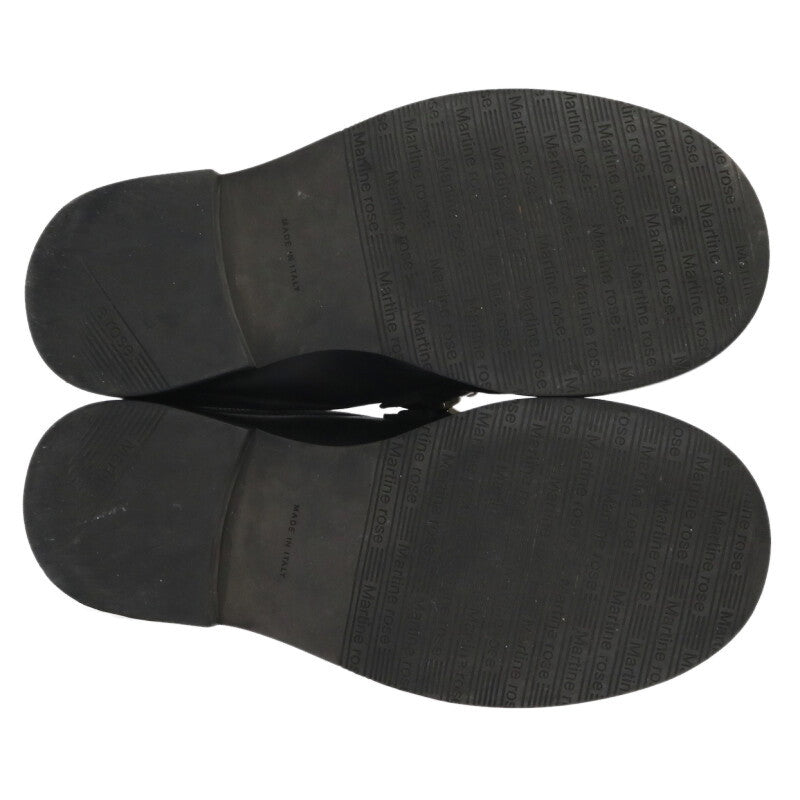 MARTIN ROSE Chain Leather Mule Sandals Black Size 7.5