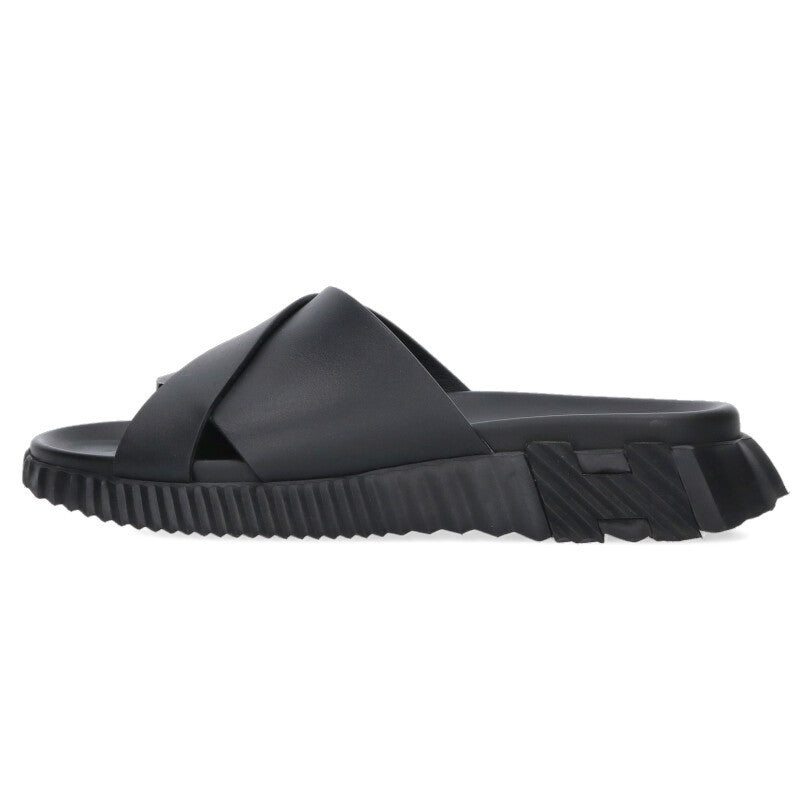 HERMES Infra Sandals Black Size 7.5