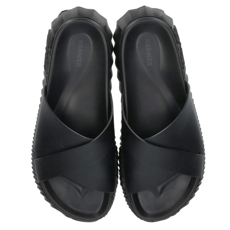 HERMES Infra Sandals Black Size 7.5
