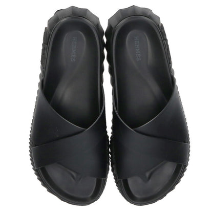 HERMES Infra Sandals Black Size 7.5
