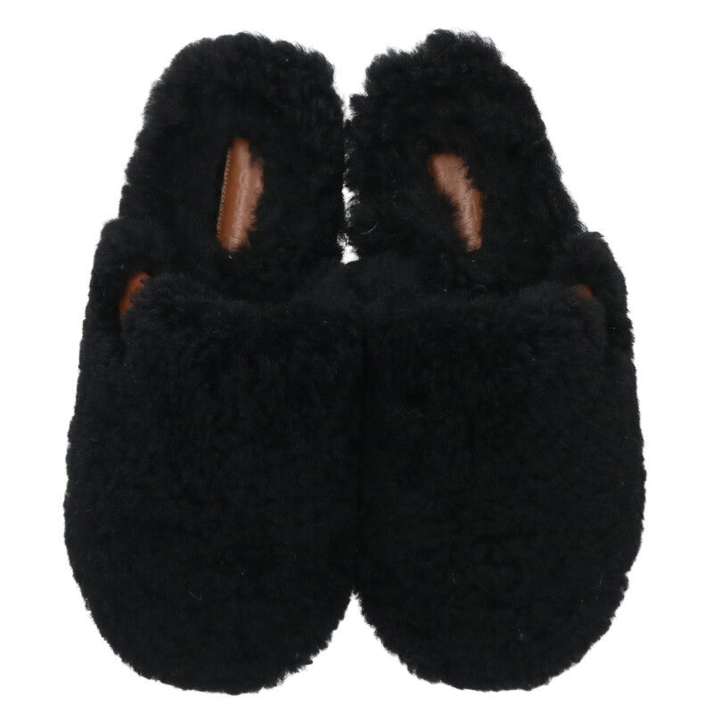 LOEWE Boa Lined Slide Sandals Black Size 7.5
