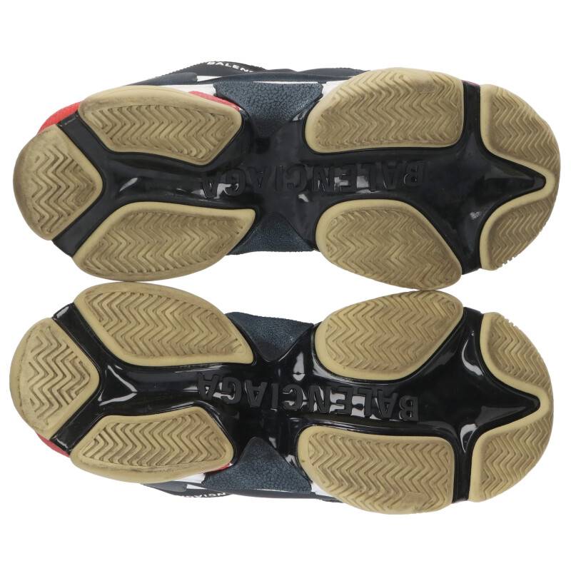 BALENCIAGA TRIPLE S Sandal Black/Red Size 8.5