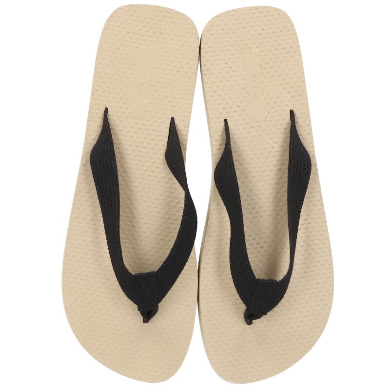 THEROW Dune Classic Rubber Sandals Beige Black Size 7.5