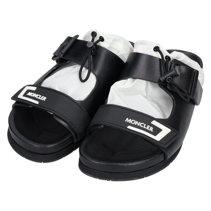 MONCLER SAMLA SANDALS Rubber Logo Tape Sandals Black Size 7