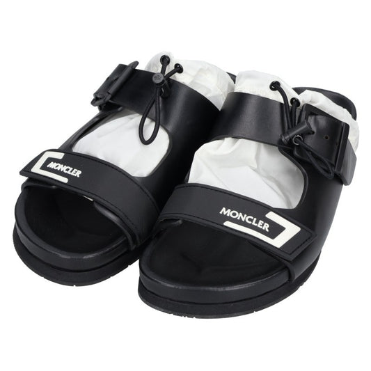 MONCLER SAMLA SANDALS Rubber Logo Tape Sandals Black Size 7