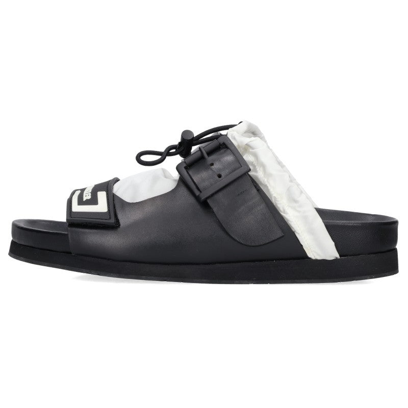 MONCLER SAMLA SANDALS Rubber Logo Tape Sandals Black Size 7